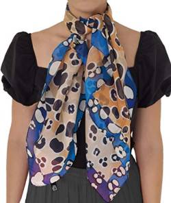 SilkOfComo- Seidenschal damen 100 seide quadratisch silk scarf women Einheitsgröße 90 x 90 cm, für alle Jahreszeiten (POINTE) von Silk of Como