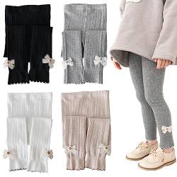 Silkglory Baby Mädchen Strumpfhose Kleinkind Leggings für Mädchen Weiche Strumpfhose Strümpfe mit Schmetterling Dekoration 2 Pack Säuglingsstrumpfhosen für Mädchen(2 Stück), schwarz/weiß, 2-3 Jahre von Silkglory