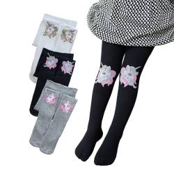 Silkglory Baby Strumpfhosen Mädchen,Strumpfhosen für Mädchen mit Niedliche Glitzerdruckmuster,Leggings Strümpfe Strumpfhosen für Neugeborene Kleinkinder Schwarz/Grau/Weiß 2–4 Jahre 3er-Pack von Silkglory