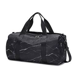 SilteD Bai Shi Wu Turnbeutel für Fitnesstraining, Outdoor-Reisen, Sporttasche, multifunktional, Trocken- und Nasstrennbeutel, Handtasche, Damen- und Herren-Turnbeutel (Farbe: Black Marble Bag) von SilteD