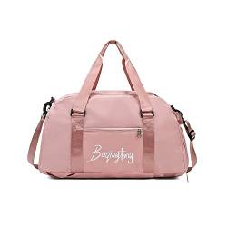 SilteD Große Damen-Sporttasche, Reisetasche, Fitnessstudio, Rucksack, Handtasche, Fitness, Herren, wasserdicht, Reisetasche, Turnbeutel (Farbe: Pink) von SilteD