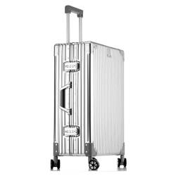 SilteD Koffer, Koffer mit großem Fassungsvermögen, Aluminiumrahmen, Trolley-Koffer, Passwortbox, Boarding-Koffer, tragbarer Koffer, Metall-Koffer, großer Koffer (Farbe: F, einzigartige Größe: 26 Zoll) von SilteD