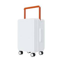SilteD Koffer, breiter Trolley-Koffer, Business-Koffer mit großem Fassungsvermögen, wasserdichter Reißverschluss-Koffer, Boarding-Koffer, modisches einfaches Gepäck, großer Koffer (Farbe: Blanco, von SilteD