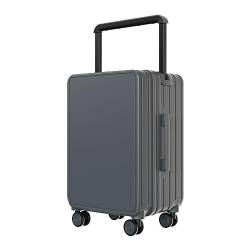 SilteD Koffer, breiter Trolley-Koffer, Business-Koffer mit großem Fassungsvermögen, wasserdichter Reißverschluss-Koffer, Boarding-Koffer, modisches einfaches Gepäck, großer Koffer (Farbe: Grau, Taille von SilteD