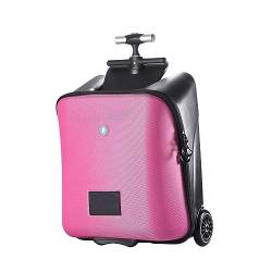 SilteD-Koffer Lazy Suitcase Koffer kann sitzen Trolley-Koffer Tragbares Gepäck Faltbares Gepäck kann im Flugzeug getragen Werden Gepäck Großer Koffer (Farbe: Rosa, Taille einzigartig: 20 Zoll) von SilteD