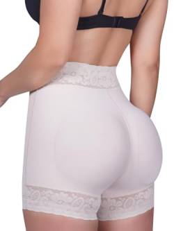 Siluet 1429 Faja Colombiana para Mujer Levanta Cola | Women Butt Lifter Shapewear Shorts | Tummy Control BBL Shorts High Compression Waist Panties Nude von Siluet