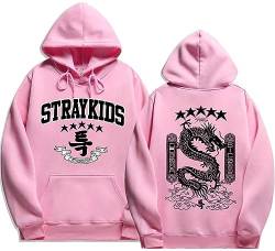 Silver Basic Damen Herbst Unisex Sweatshirt Stray Kids 2D Soft Cosplay Hoodies-Pink-M1 von Silver Basic
