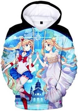 Silver Basic Damen Kapuzenpullover Crystal Anime Space Manga Hooded Sweatshirt Hoodie 4573-3XL2 von Silver Basic