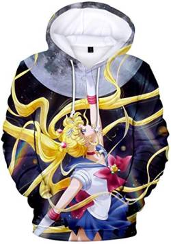 Silver Basic Damen Kapuzenpullover Crystal Anime Space Manga Hooded Sweatshirt Hoodie 4575-3XL2 von Silver Basic
