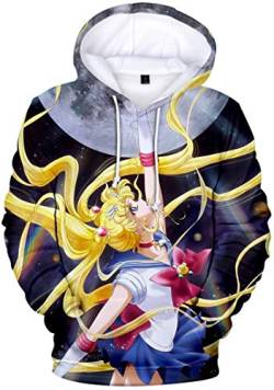 Silver Basic Damen Kapuzenpullover Crystal Anime Space Manga Hooded Sweatshirt Hoodie 4575-M2 von Silver Basic