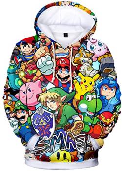 Silver Basic Herren 3D Super Print Cosplay Hoodies Hooded Sweatshirt Cartoon Kleidung Mode Anime Sweatshirt,0813-2XL4 von Silver Basic