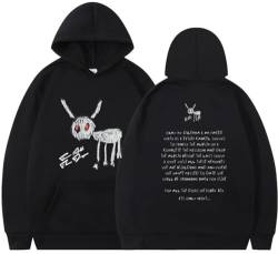 Silver Basic Herren Damen Drake for All The Dogs Merch Straßenhübscher bedruckter Plüsch Hoodie mit Hut-Blackwhite-L1 von Silver Basic