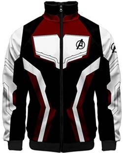 Silver Basic Herren Kapuzenpullover mit Endgame Quantum Realm Uniform Hoodie Super Hero Cosplay Kostüme ((Höhe: 145-155cm) XS, LL Jacke Schwarz & Weiß) von Silver Basic