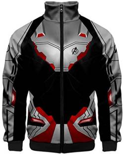 Silver Basic Herren Kapuzenpullover mit Endgame Quantum Realm Uniform Hoodie Super Hero Cosplay Kostüme ((Höhe: 165-170cm) L, LL Jacke Grau) von Silver Basic