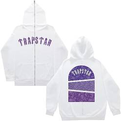 Silver Basic Herren Trapstar Full Zipper Kapuzenpullover Casual Hoodie mit Reißverschluss/White/2XL1 von Silver Basic