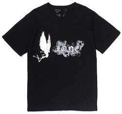 Silver Basic Herren V T-Shirt Lone Sommer Baumwolle Kurzarm Hip Hop T-Shirts -Black-M1 von Silver Basic