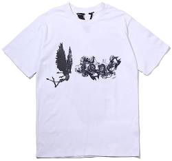 Silver Basic Herren V T-Shirt Lone Sommer Baumwolle Kurzarm Hip Hop T-Shirts -White-XL1 von Silver Basic