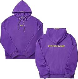 Silver Basic Herren You Never Walk Alone Bang-tan-Boys Kpop Mode Hooded Winter Sports Pullover Hoodies mit Kapuze-Purple-4XL1 von Silver Basic