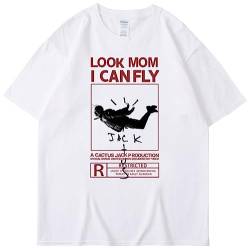 Silver Basic Homme Kanye Travis Look Mom I Can Fly Rap T-Shirts Sommer Oversized Top-BAIHEI-L1 von Silver Basic
