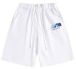 Silver Basic Trapstar Herren Jungen Sport Shorts aus Reiner Baumwolle Bequeme, schweißabsorbierende Baumwolle Large-LBJB-White-L1 von Silver Basic