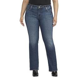 Silver Jeans Co. Damen Elyse Mid Rise Comfort Fit Slim Bootcut Übergröße Jeans, Med Wash Eae366, 50 Mehr Kurz von Silver Jeans Co.