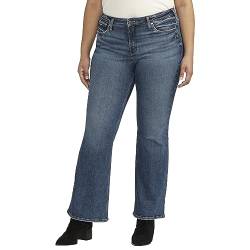 Silver Jeans Co. Damen Plus Size Most Wanted Mid Rise Flare Jeans, Med Wash Eae369, 50 Mehr Kurz von Silver Jeans Co.