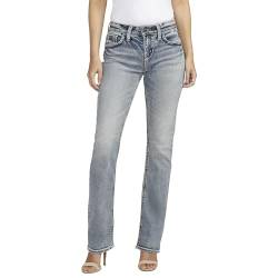 Silver Jeans Co. Damen Suki Curvy Fit High Rise Baby Bootcut Jeans, Light Wash Indigo, 30W x 31L von Silver Jeans Co.