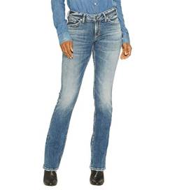 Silver Jeans Co. Damen Suki Curvy Fit Mid Rise Slim Bootcut Jeans, Medium Vintage, 31W x 35L von Silver Jeans Co.