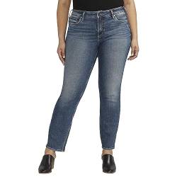 Silver Jeans Co. Damen Suki mittlerem Bund, kurvige Passform, gerades Bein, Übergröße Jeans, Med Wash Eae389, 52 Mehr von Silver Jeans Co.