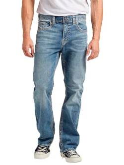 Silver Jeans Co. Herren Craig Easy Fit Bootcut Jeans, Light Marble Indigo, 36W / 30L von Silver Jeans Co.