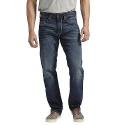 Silver Jeans Co. Herren Eddie Relaxed Fit Tapered Leg Jeans, Ausspülen, 33 W/30 L von Silver Jeans Co.