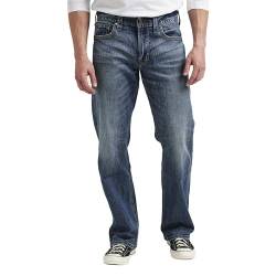 Silver Jeans Co. Herren Gordie Loose Fit Straight Leg Jeans, Medium Vintage, 30W / 30L von Silver Jeans Co.