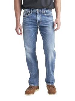 Silver Jeans Co. Zac Herren Jeans mit geradem Bein, Med Wash Edk267, 32W / 34L von Silver Jeans Co.