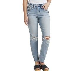 Silver Jeans Co. Damen Beau Mid Rise Slim Leg Jeans, Light Wash Soc174, 30W x 28L von Silver Jeans
