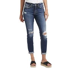 Silver Jeans Co. Damen Suki Mid Rise Skinny Jeans, Dark Wash Ecf422, 24W x 27L von Silver Jeans