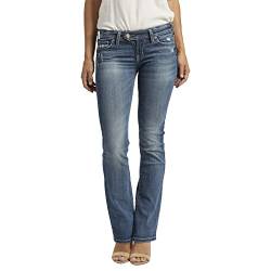 Silver Jeans Damen Tuesday Low Rise Slim Bootcut Jeans, Mittlere Indigo-Waschung, 33W x 33L von Silver Jeans