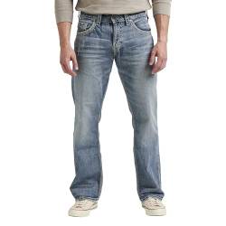Silver Jeans Herren Gordie Loose Fit Straight Leg Jeans, Helles Indigo, 31W / 36L von Silver Jeans
