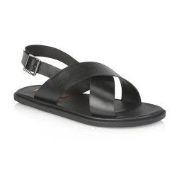 Silver Street London Croydon Herren Ledersandalen Slide Sandalen Sommerschuhe für Herren Slide Sandalen für Herren, Schwarz, 12 UK/46 EU von Silver Street London