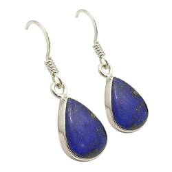 SilverStarJewel 925 Rein Silber 10 x 14 mm Lapislazuli Ohrringe 3,3 cm Edelsteine ​​Geschenk von SilverStarJewel