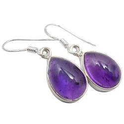 SilverStarJewel 925er Sterlingsilber Amethyst Ohrringe 3,3 cm muttertagsgeschenke für mama und oma Neuer Kunstschmuck von SilverStarJewel