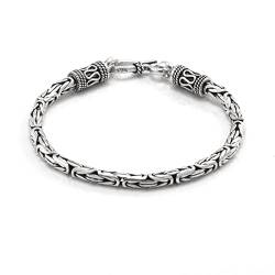 Silverly Damen .925 Sterling Silber Balinese-Seil-Ketten-Armband, 18.5 cm von Silverly