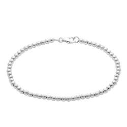 Silverly Frauen .925 Sterling Silber 3mm Kugel Korn Ketten Hummer Haken Armband, 18 cm von Silverly