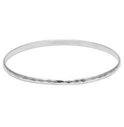 Silverly Frauen .925 Sterling Silber 3mm Schmal HammeRote stapelbar Armreif von Silverly