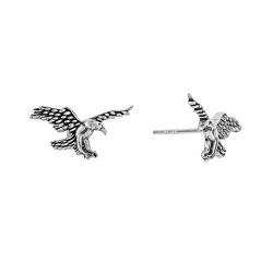 Silverly Frauen .925 Sterling Silber Detaillierter Fliegen Adler Vogel Tier Orhstecker Ohrringe von Silverly