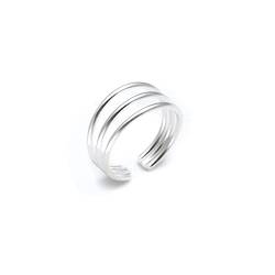 Silverly Frauen .925 Sterling Silber Drei Band justierbar poliert Zehenring von Silverly