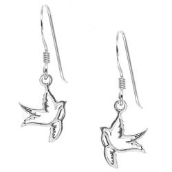 Silverly Frauen .925 Sterling Silber Fliegende Öffnen Vogel Swallow Dove Swift baumeln Ohrringe von Silverly