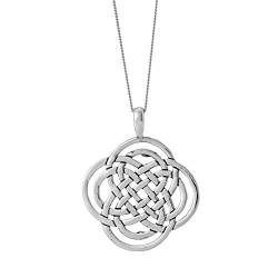 Silverly Frauen Herren .925 Sterling Silber Keltischer Dara Knoten Medaillon Anhänger Halskette 46 cm von Silverly