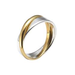 Silverly Frauen Männer Unisex 925 Sterling Silber 18K gold poliert Band Ring von Silverly
