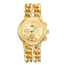 Silverora Damen-Armbanduhr, Quarz, analog, wasserdicht, Damenuhren, Armbanduhr aus Edelstahl, goldfarben von Silverora