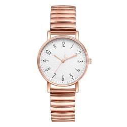 Silverora Uhren Damen Elastische Edelstahl: Gut Klare Lesbar Analoge Quarzuhr mit Arabischen Ziffern Stretchband Edelstahlarmband Uhr Geschenk für Frauen Ältere Roségold von Silverora